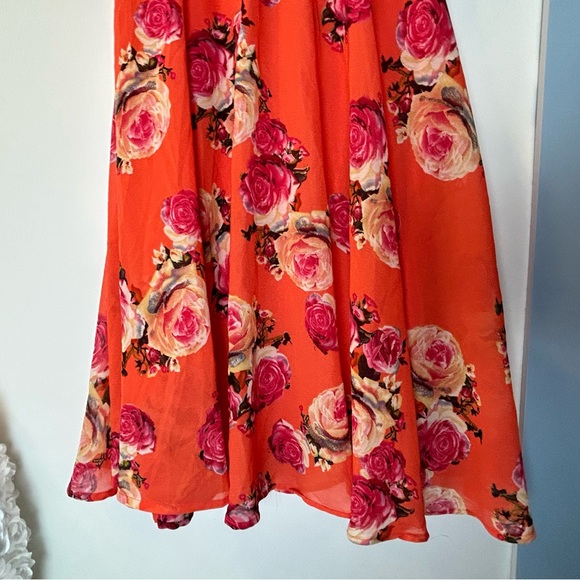 Flint & Moss‎ New York Orange Floral Mini Skirt Medium NWT - Picture 9 of 13
